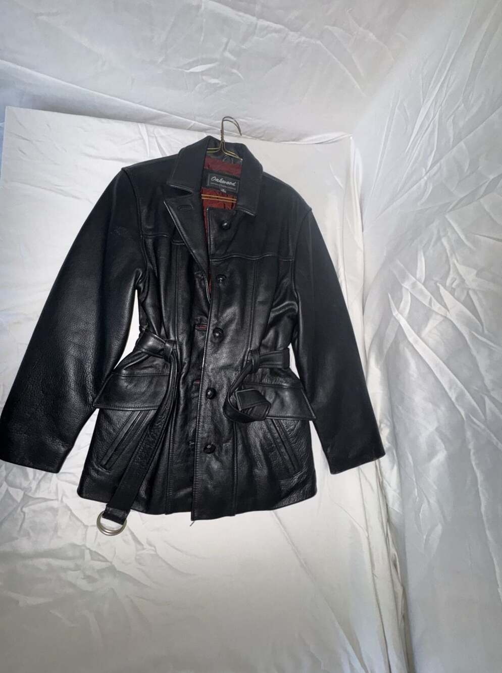 Oakwood Classic Jacket Size S Black Leather Belted
